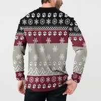 To Best Dog Dad Christmas Design Button Sweatshirt Xmas Holiday Patterns - Wonder Print Shop