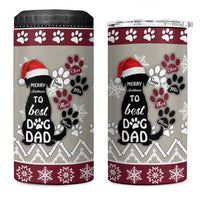 To Best Dog Dad Christmas Design 4 in 1 Can Cooler Tumbler Xmas Holiday Patterns - Wonder Print Shop