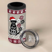 To Best Dog Dad Christmas Design 4 in 1 Can Cooler Tumbler Xmas Holiday Patterns - Wonder Print Shop