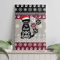 To Best Dog Dad Christmas Design Canvas Wall Art Xmas Holiday Patterns - Wonder Print Shop