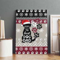 To Best Dog Dad Christmas Design Canvas Wall Art Xmas Holiday Patterns - Wonder Print Shop