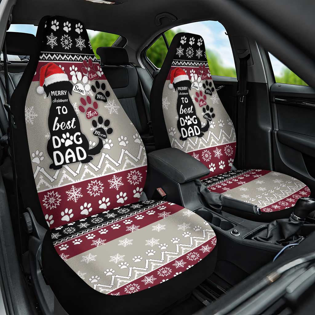To Best Dog Dad Christmas Design Car Seat Cover Xmas Holiday Patterns - Wonder Print Shop