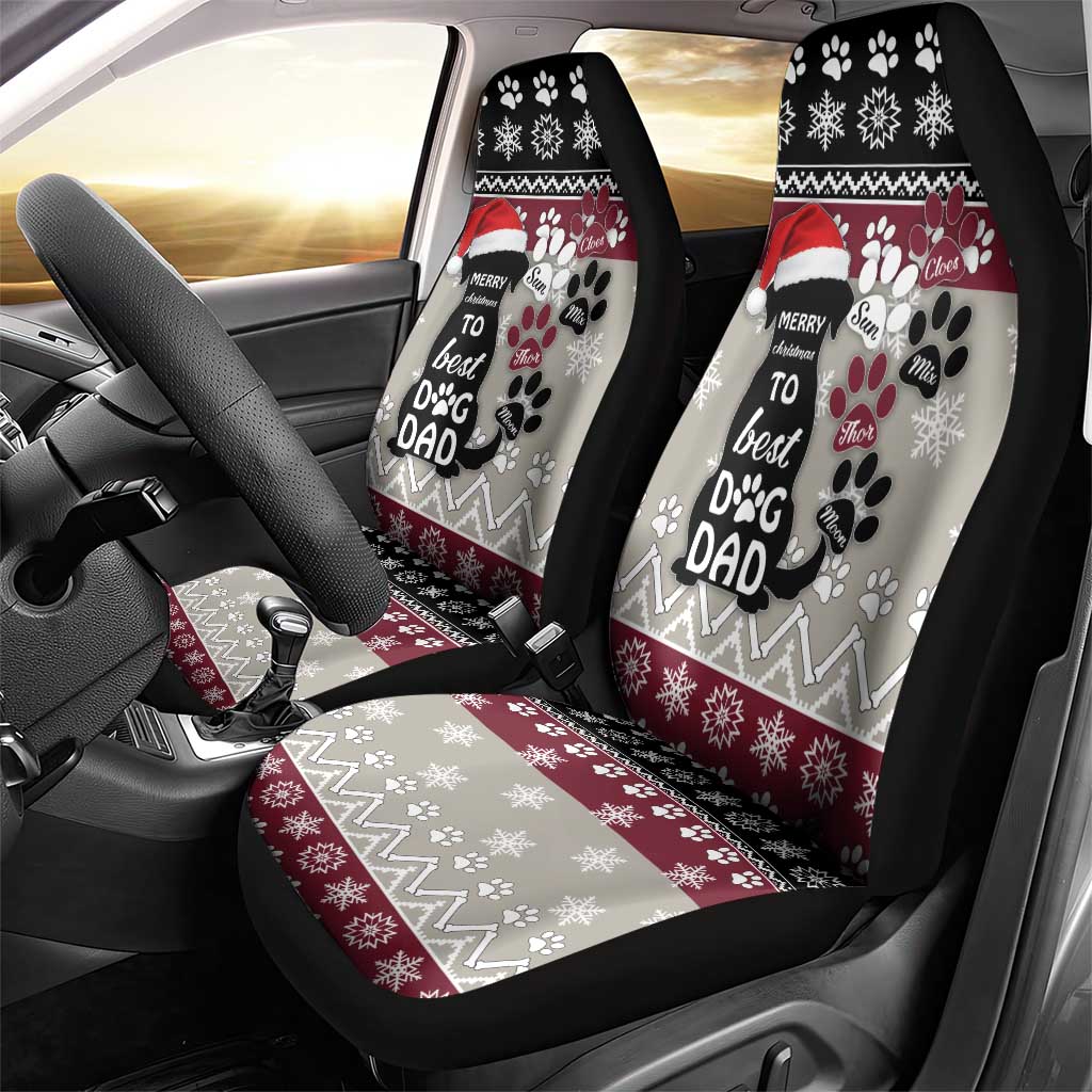 To Best Dog Dad Christmas Design Car Seat Cover Xmas Holiday Patterns - Wonder Print Shop