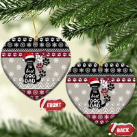 To Best Dog Dad Christmas Design Ceramic Ornament Xmas Holiday Patterns - Wonder Print Shop