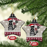 To Best Dog Dad Christmas Design Ceramic Ornament Xmas Holiday Patterns - Wonder Print Shop