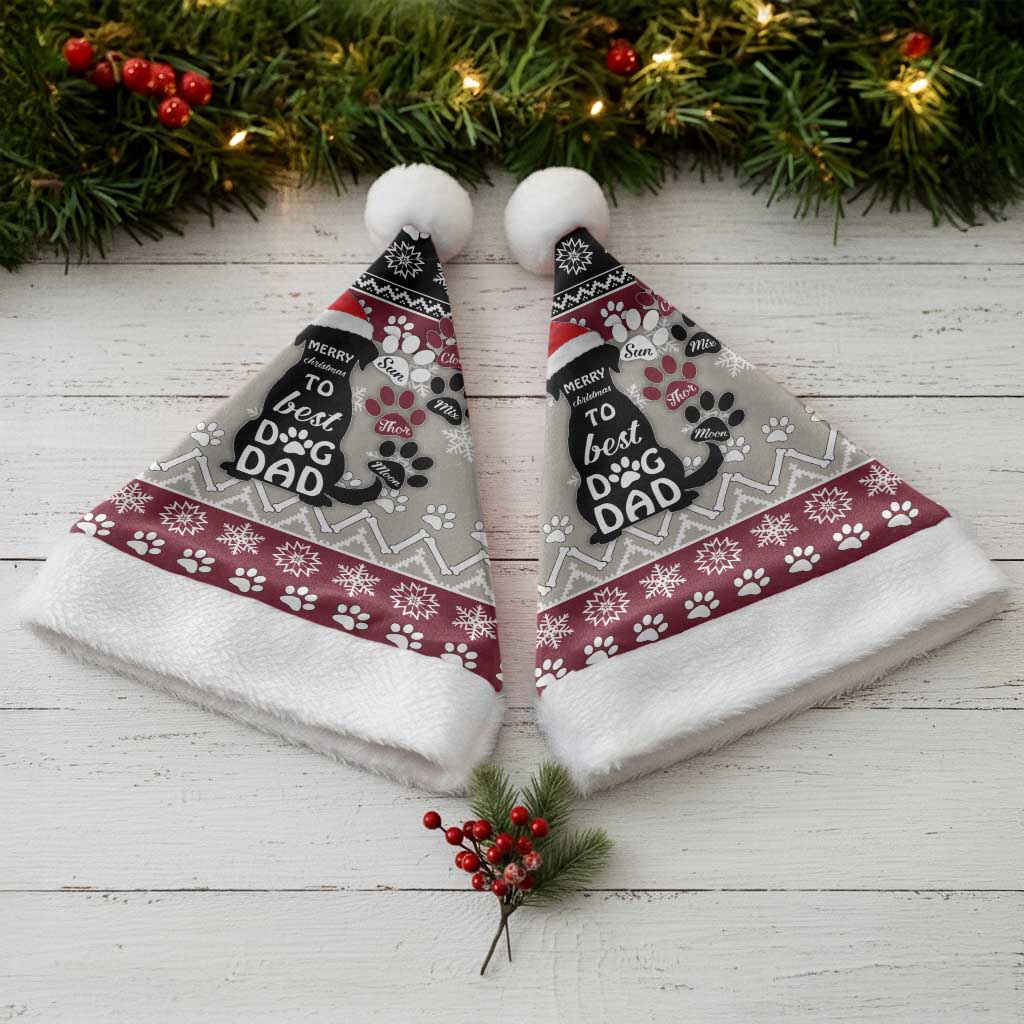 To Best Dog Dad Christmas Design Christmas Santa Hat Xmas Holiday Patterns - Wonder Print Shop
