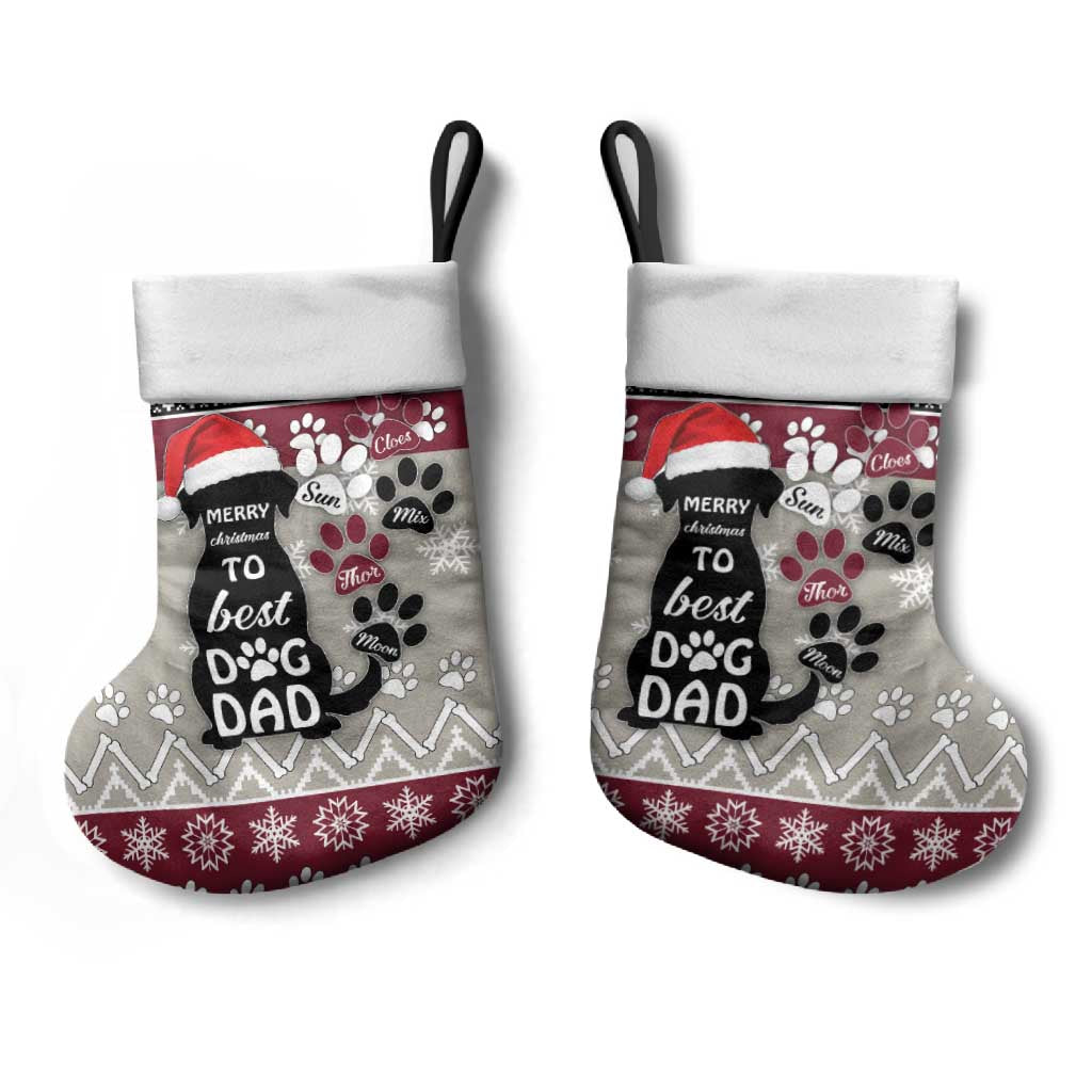 To Best Dog Dad Christmas Design Christmas Stocking Xmas Holiday Patterns - Wonder Print Shop