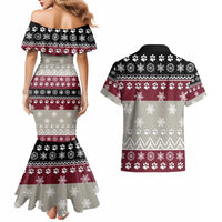 To Best Dog Dad Christmas Design Couples Matching Mermaid Dress and Hawaiian Shirt Xmas Holiday Patterns - Wonder Print Shop