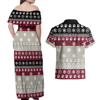 To Best Dog Dad Christmas Design Couples Matching Off Shoulder Maxi Dress and Hawaiian Shirt Xmas Holiday Patterns - Wonder Print Shop