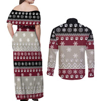 To Best Dog Dad Christmas Design Couples Matching Off Shoulder Maxi Dress and Long Sleeve Button Shirt Xmas Holiday Patterns - Wonder Print Shop