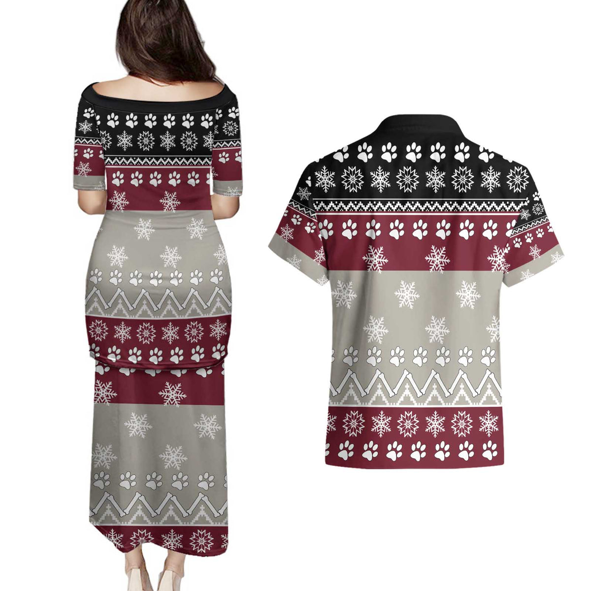 To Best Dog Dad Christmas Design Couples Matching Puletasi and Hawaiian Shirt Xmas Holiday Patterns - Wonder Print Shop