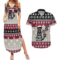 To Best Dog Dad Christmas Design Couples Matching Summer Maxi Dress and Hawaiian Shirt Xmas Holiday Patterns - Wonder Print Shop