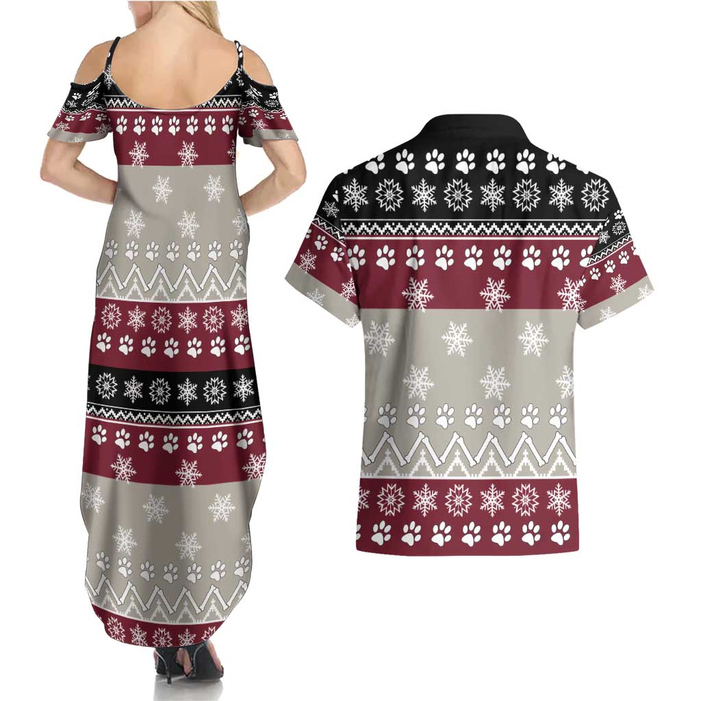 To Best Dog Dad Christmas Design Couples Matching Summer Maxi Dress and Hawaiian Shirt Xmas Holiday Patterns - Wonder Print Shop