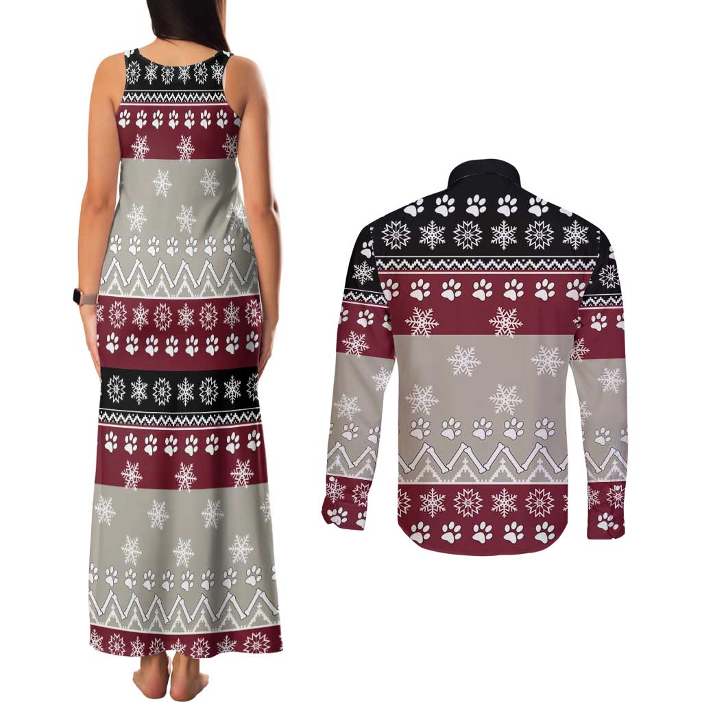 To Best Dog Dad Christmas Design Couples Matching Tank Maxi Dress and Long Sleeve Button Shirt Xmas Holiday Patterns - Wonder Print Shop