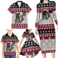 To Best Dog Dad Christmas Design Family Matching Long Sleeve Bodycon Dress and Hawaiian Shirt Xmas Holiday Patterns - Wonder Print Shop