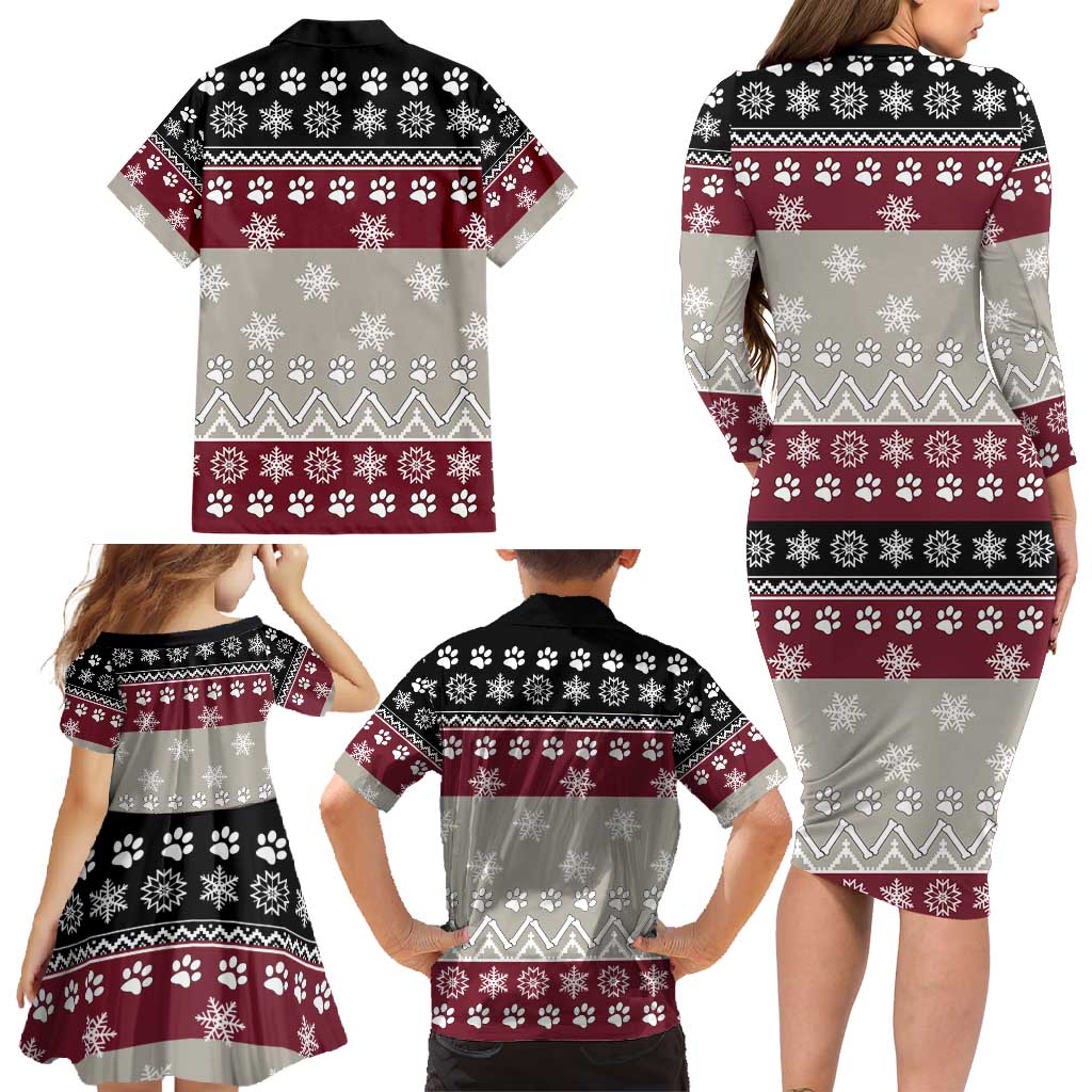 To Best Dog Dad Christmas Design Family Matching Long Sleeve Bodycon Dress and Hawaiian Shirt Xmas Holiday Patterns - Wonder Print Shop