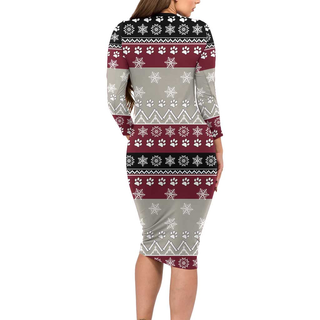 To Best Dog Dad Christmas Design Family Matching Long Sleeve Bodycon Dress and Hawaiian Shirt Xmas Holiday Patterns - Wonder Print Shop