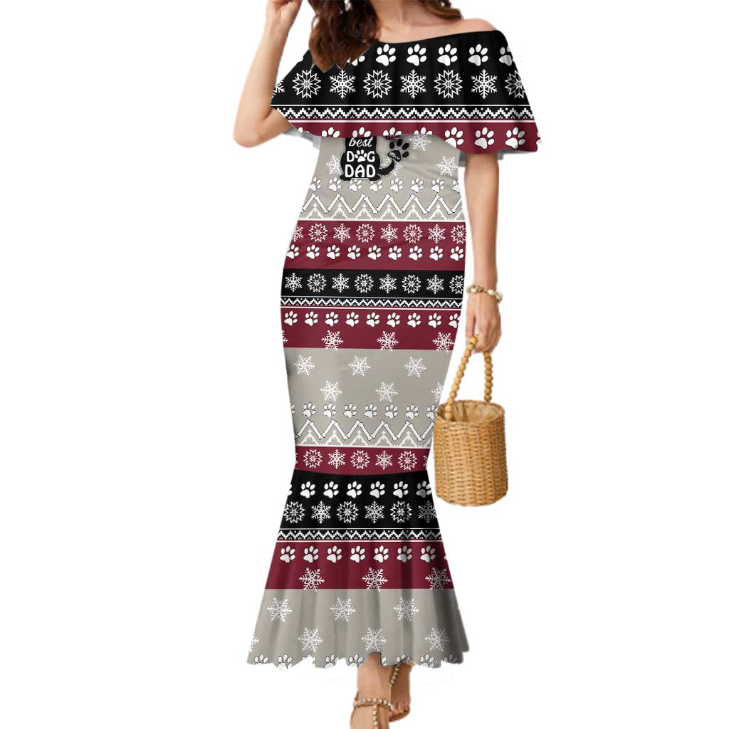 To Best Dog Dad Christmas Design Family Matching Mermaid Dress and Hawaiian Shirt Xmas Holiday Patterns - Wonder Print Shop