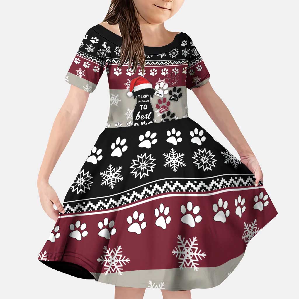To Best Dog Dad Christmas Design Family Matching Off Shoulder Maxi Dress and Hawaiian Shirt Xmas Holiday Patterns - Wonder Print Shop