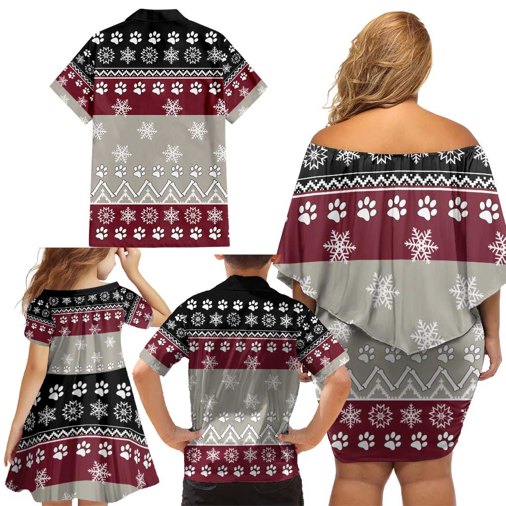 To Best Dog Dad Christmas Design Family Matching Off Shoulder Short Dress and Hawaiian Shirt Xmas Holiday Patterns - Wonder Print Shop