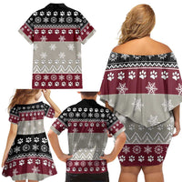 To Best Dog Dad Christmas Design Family Matching Off Shoulder Short Dress and Hawaiian Shirt Xmas Holiday Patterns - Wonder Print Shop