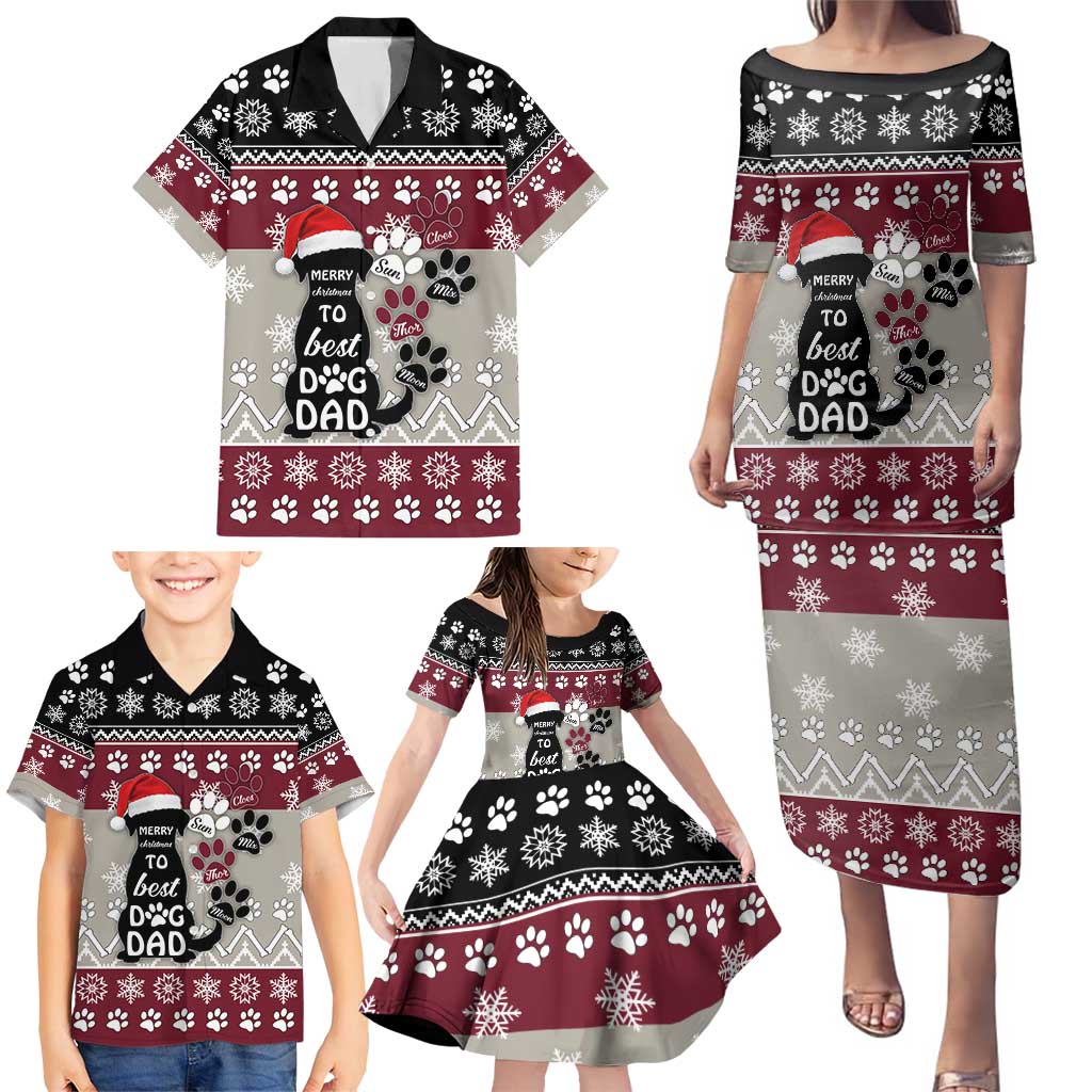 To Best Dog Dad Christmas Design Family Matching Puletasi and Hawaiian Shirt Xmas Holiday Patterns - Wonder Print Shop