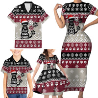 To Best Dog Dad Christmas Design Family Matching Short Sleeve Bodycon Dress and Hawaiian Shirt Xmas Holiday Patterns - Wonder Print Shop