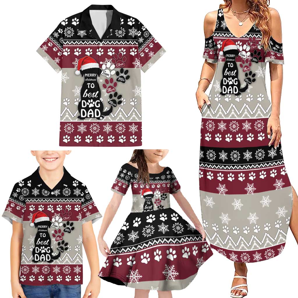 To Best Dog Dad Christmas Design Family Matching Summer Maxi Dress and Hawaiian Shirt Xmas Holiday Patterns - Wonder Print Shop