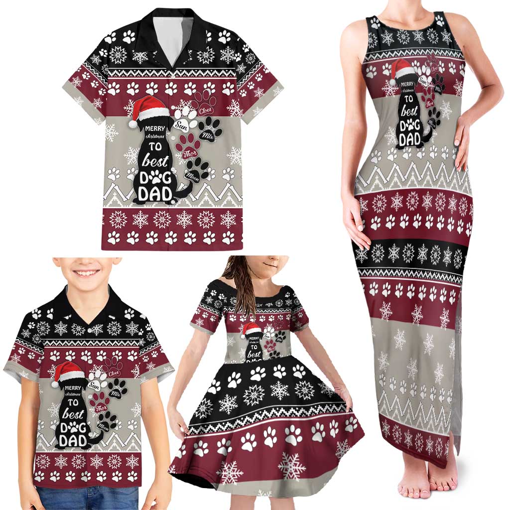 To Best Dog Dad Christmas Design Family Matching Tank Maxi Dress and Hawaiian Shirt Xmas Holiday Patterns - Wonder Print Shop
