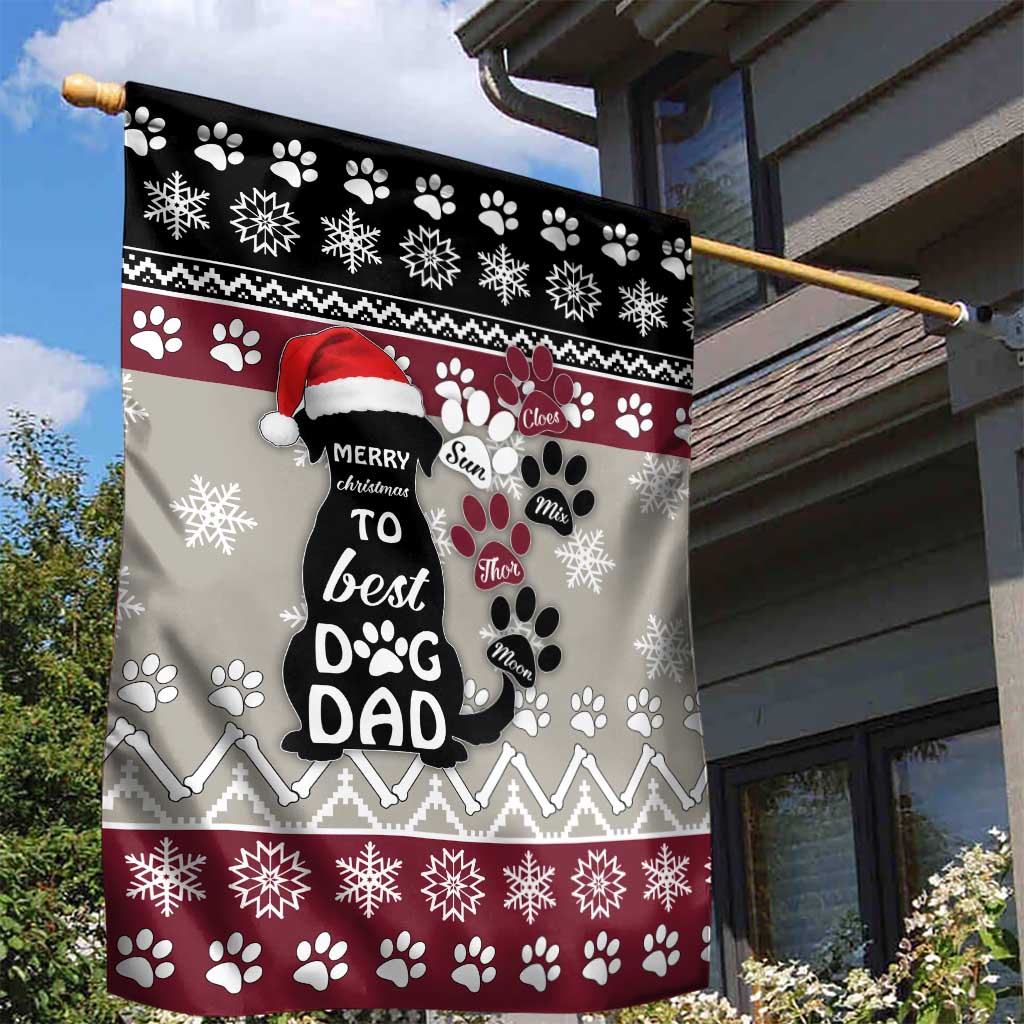 To Best Dog Dad Christmas Design Garden Flag Xmas Holiday Patterns - Wonder Print Shop