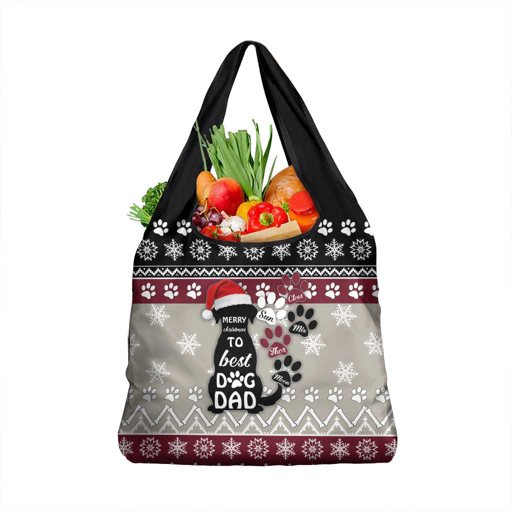 To Best Dog Dad Christmas Design Grocery Bag Xmas Holiday Patterns - Wonder Print Shop