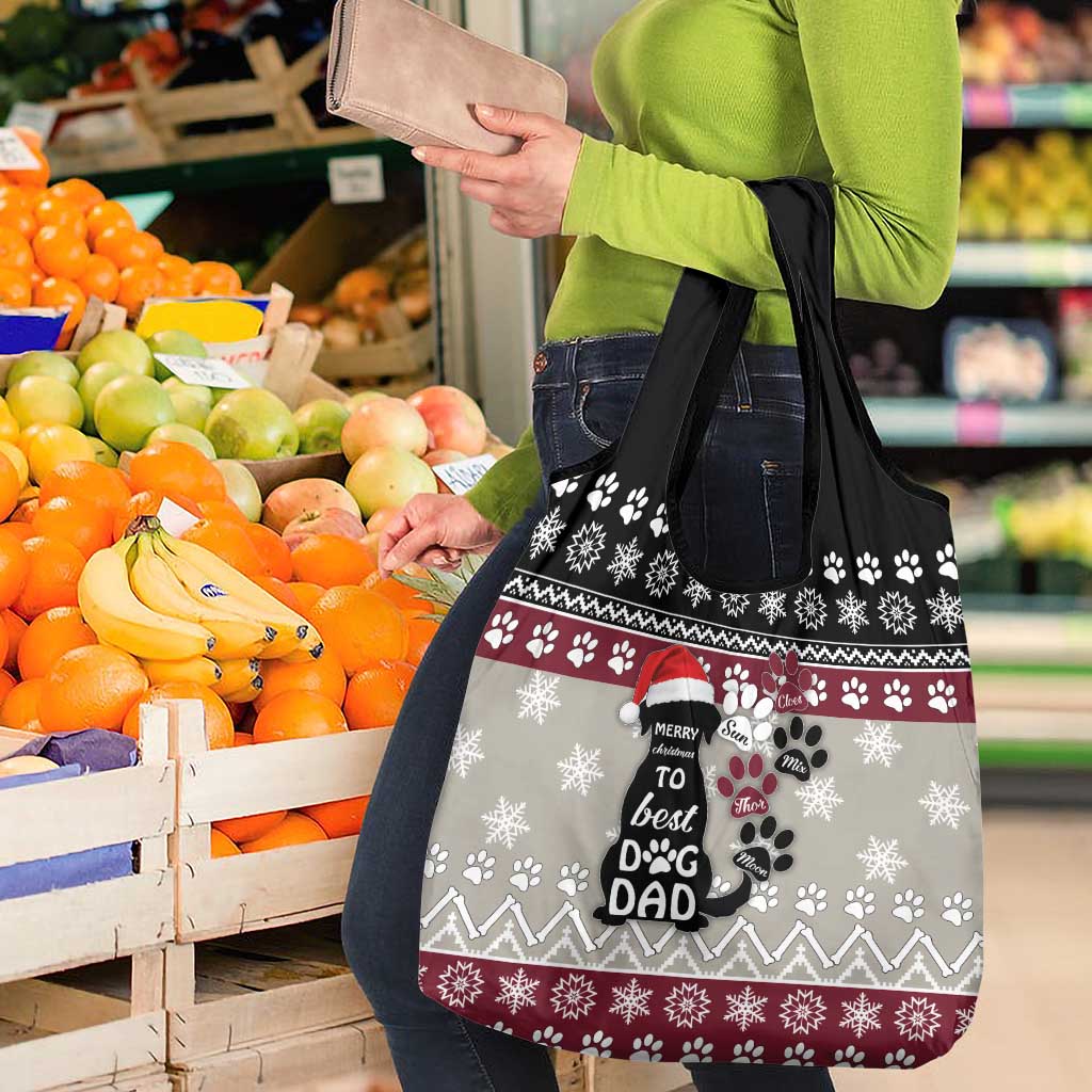 To Best Dog Dad Christmas Design Grocery Bag Xmas Holiday Patterns - Wonder Print Shop