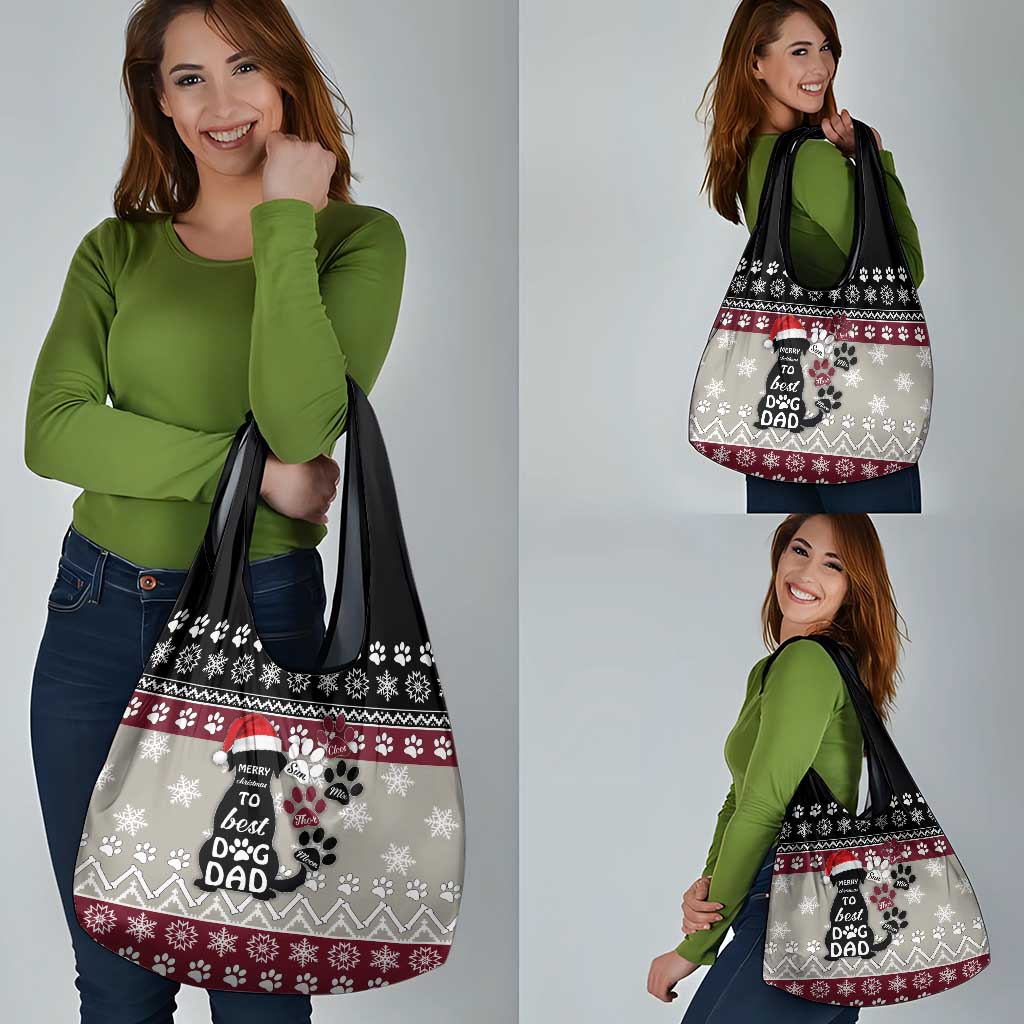 To Best Dog Dad Christmas Design Grocery Bag Xmas Holiday Patterns - Wonder Print Shop