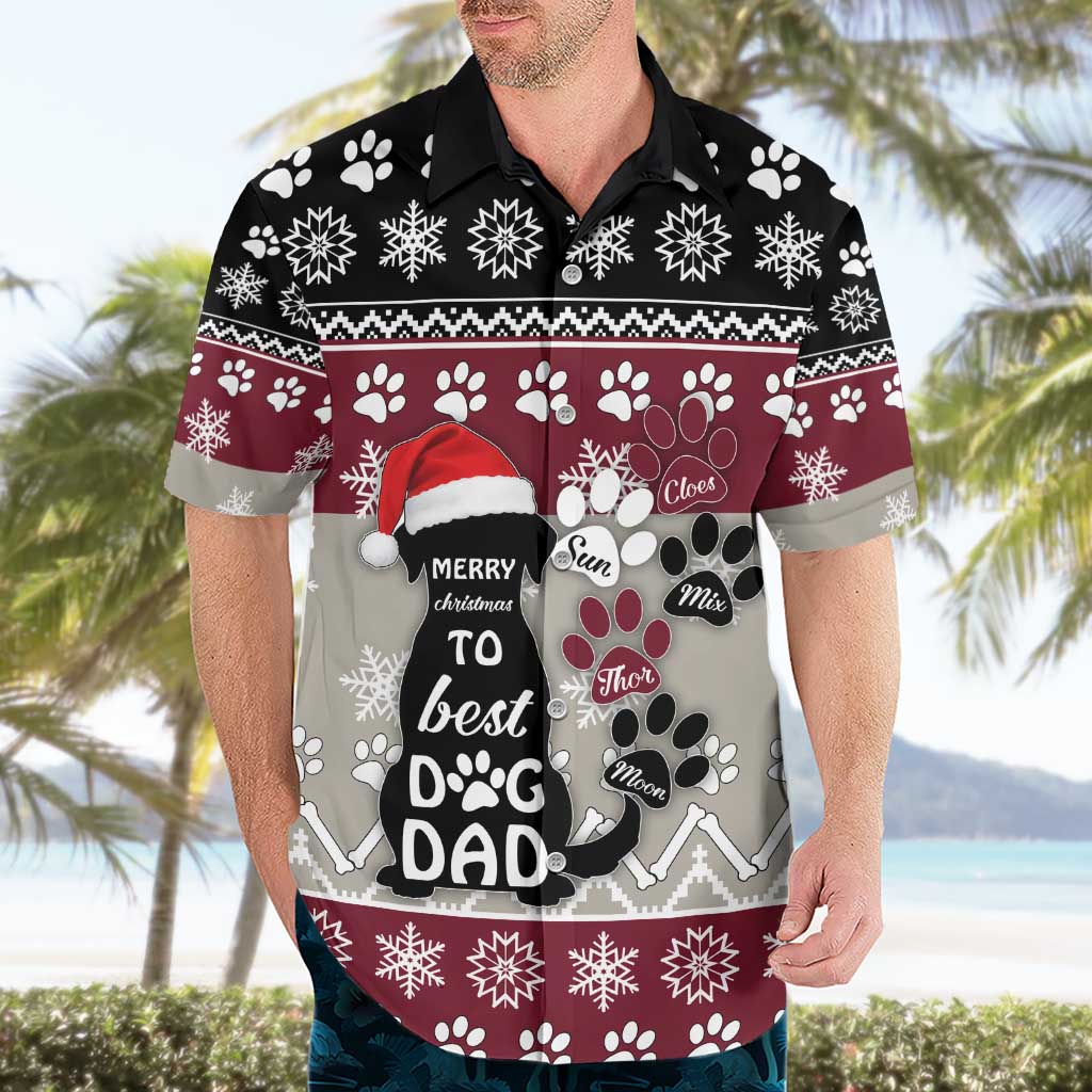 To Best Dog Dad Christmas Design Hawaiian Shirt Xmas Holiday Patterns - Wonder Print Shop
