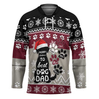 To Best Dog Dad Christmas Design Hockey Jersey Xmas Holiday Patterns - Wonder Print Shop