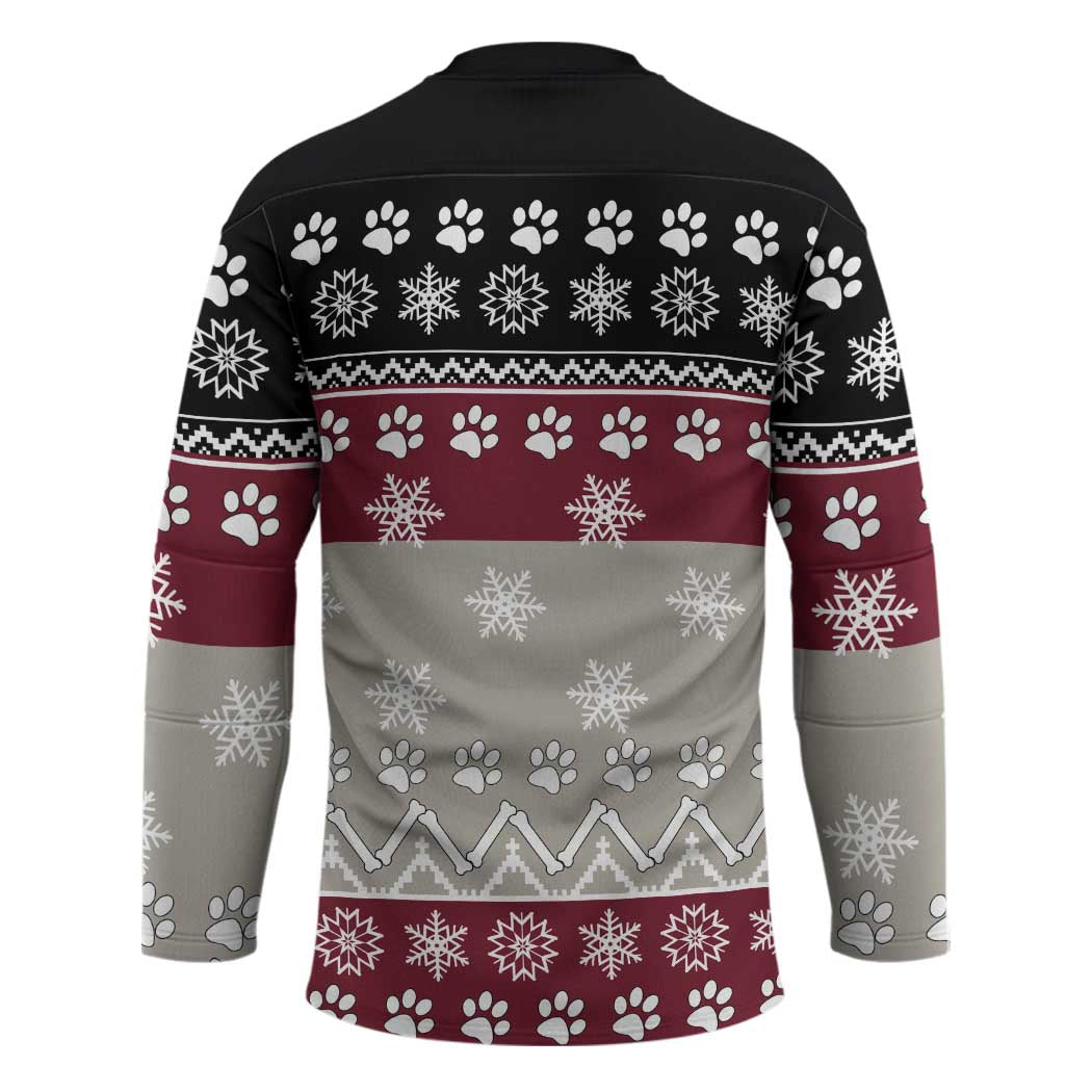 To Best Dog Dad Christmas Design Hockey Jersey Xmas Holiday Patterns - Wonder Print Shop