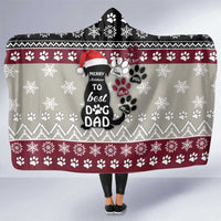 To Best Dog Dad Christmas Design Hooded Blanket Xmas Holiday Patterns - Wonder Print Shop