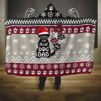 To Best Dog Dad Christmas Design Hooded Blanket Xmas Holiday Patterns - Wonder Print Shop