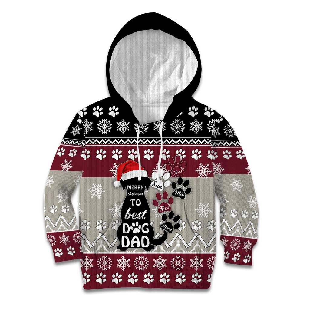 To Best Dog Dad Christmas Design Kid Hoodie Xmas Holiday Patterns - Wonder Print Shop