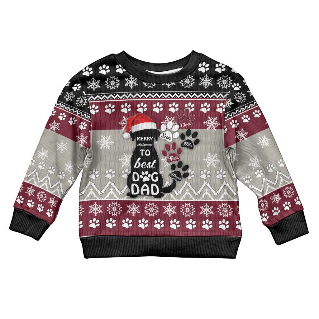 To Best Dog Dad Christmas Design Kid Ugly Christmas Sweater Xmas Holiday Patterns - Wonder Print Shop