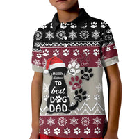 To Best Dog Dad Christmas Design Kid Polo Shirt Xmas Holiday Patterns - Wonder Print Shop