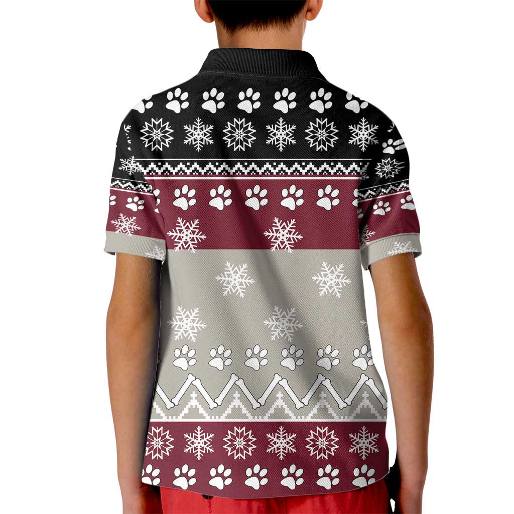 To Best Dog Dad Christmas Design Kid Polo Shirt Xmas Holiday Patterns - Wonder Print Shop