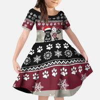 To Best Dog Dad Christmas Design Kid Short Sleeve Dress Xmas Holiday Patterns - Wonder Print Shop
