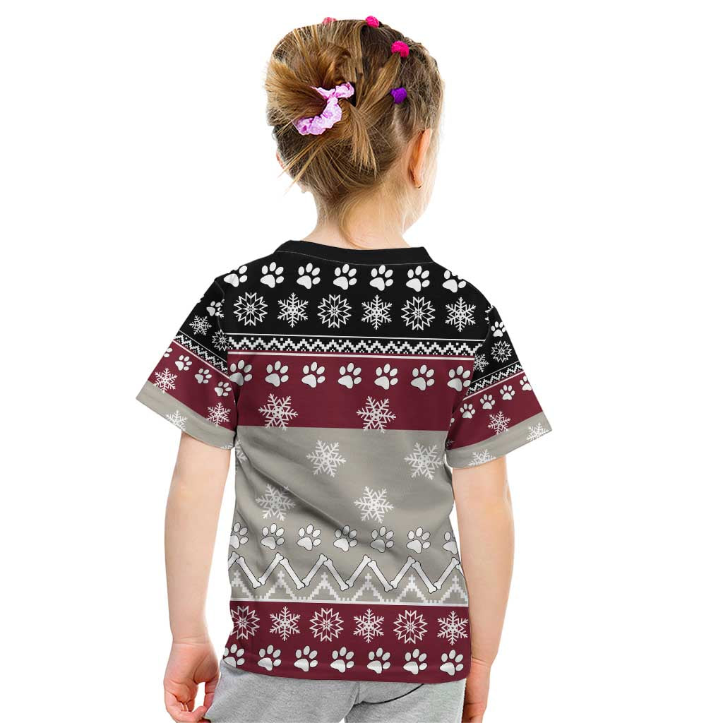 To Best Dog Dad Christmas Design Kid T Shirt Xmas Holiday Patterns - Wonder Print Shop