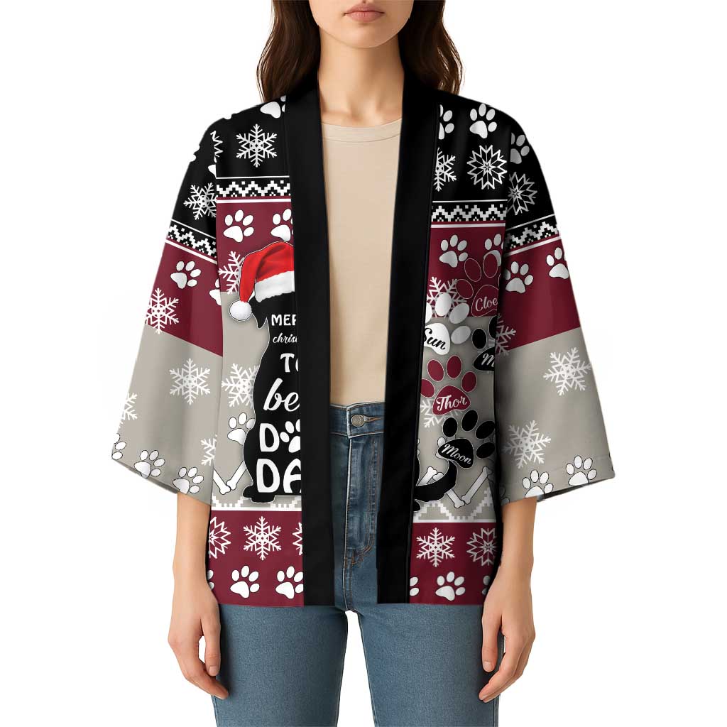 To Best Dog Dad Christmas Design Kimono Xmas Holiday Patterns - undefined