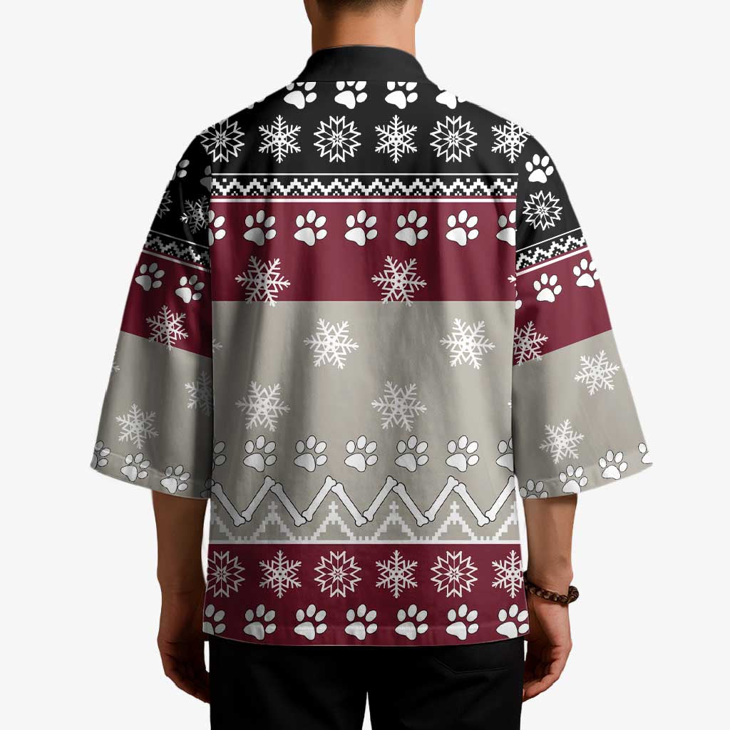 To Best Dog Dad Christmas Design Kimono Xmas Holiday Patterns - undefined