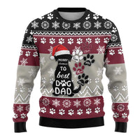 To Best Dog Dad Christmas Design Ugly Christmas Sweater Xmas Holiday Patterns - Wonder Print Shop
