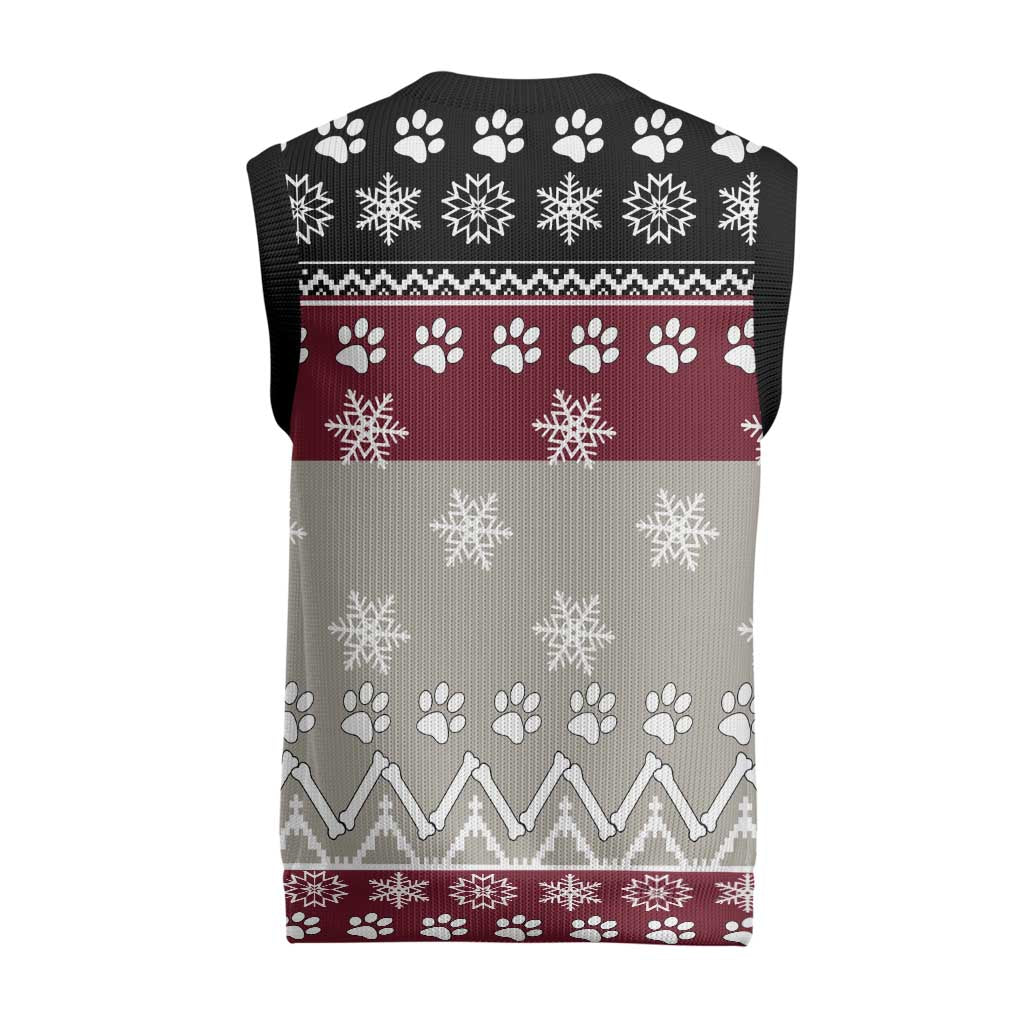 To Best Dog Dad Christmas Design Christmas Knitted V-Neck Vest Xmas Holiday Patterns - Wonder Print Shop