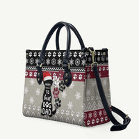 To Best Dog Dad Christmas Design Leather Bag Xmas Holiday Patterns - Wonder Print Shop