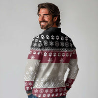 To Best Dog Dad Christmas Design Long Sleeve Polo Shirt Xmas Holiday Patterns - Wonder Print Shop